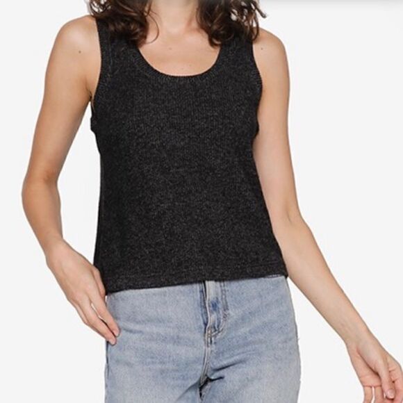 Banana Republic Ribbed Top Tank Size L Charcoal Gray - Picture 1 of 14